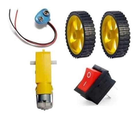 Electron DC BO Motor Science Project Kit with 45mm Wheels, 9V Snapper ...
