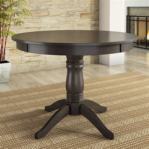 Lexington 42" Round Wood Pedestal Base Dining Table, Black - Walmart.com