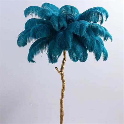 Luxury Ostrich Feather Floor Lamp, 16 Colors/Resin | VAXLAMP
