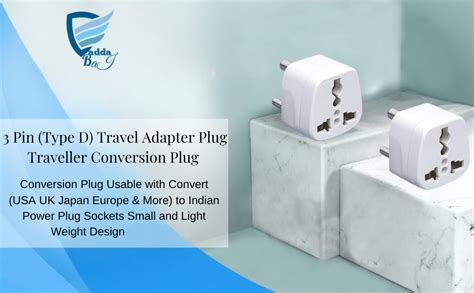 Vadda Bai 3 Pin (Type D) Travel Adapter Plug/Traveller Conversion Plug ...