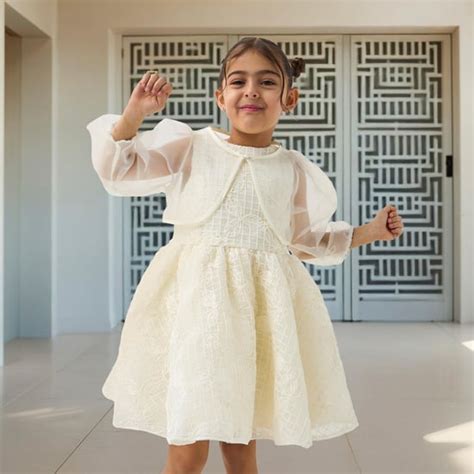 Juniors Embroidered A-line Dress and Jacket Set