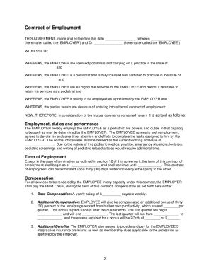 18 Printable Employment Contract Template Forms - Fillable Samples in ...