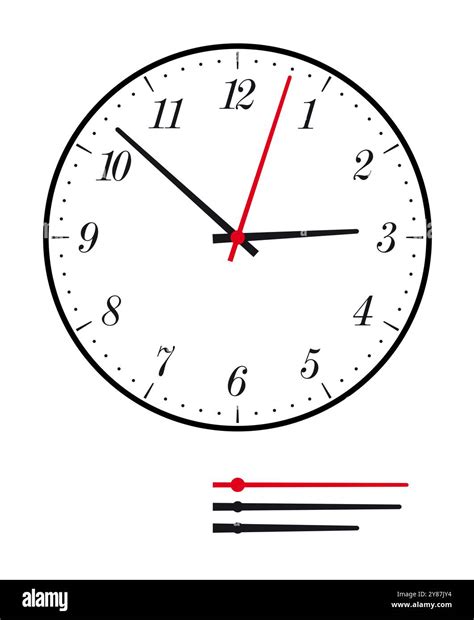 Elegant dial of a watch. Circular analog clock face with italic numbers ...