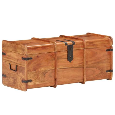 Buy vidaXL Solid Acacia Wood Storage Chest Wooden Blanket Trunk Box ...