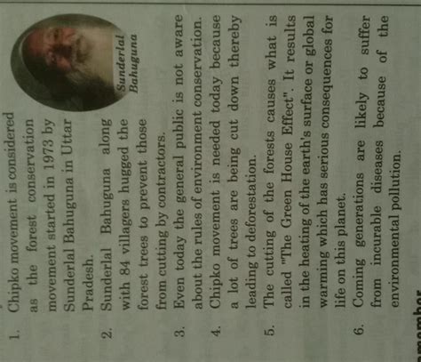 Chipko movement leader - Brainly.in