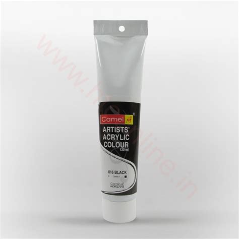 htconline.in| Camlin Artist Acrylic Colour 120ml SR1 Black - htconline.in