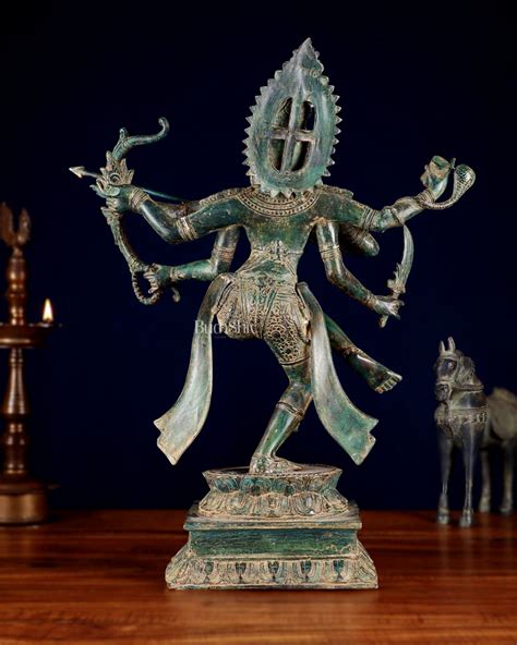 Pure Bronze Arjuna Warrior Sculpture – 19.5" – Budhshiv.com