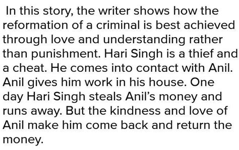 Mind map of chapter the theifs story class 10 cbse - Brainly.in