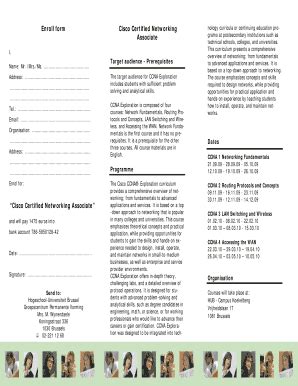Fillable Online Cisco Certified Networking Associate Enroll form Cisco ...