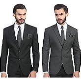 MANQ Men's Slim Fit Single Breasted Blazer (BL-101-34_Black_34 ...