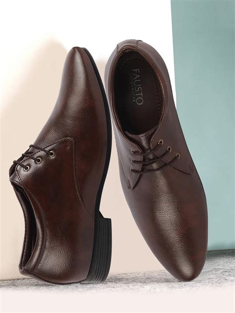 Shop Brown Formal Office Lace Up Shoes For Men - Fausto
