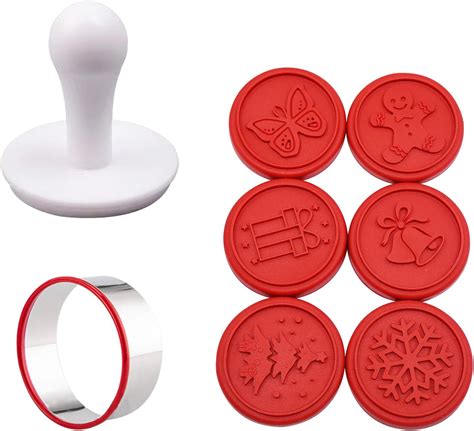 Amazon.com: Christmas Cookie Stamps Christmas Baking Cookie Molds Press ...