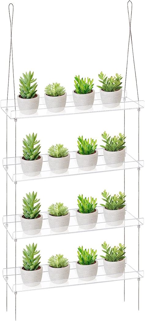 Buy Sumerflos 4 Tier Acrylic Shelves for Windows, Indoor Windows Wall ...