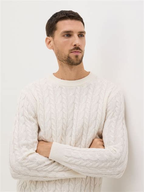 Wool rich cable knit jumper Color cream - RESERVED - 483GQ-01X