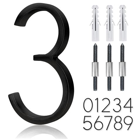 5 Stainless Steel Floating House Number Metal Modern House Numbers ...