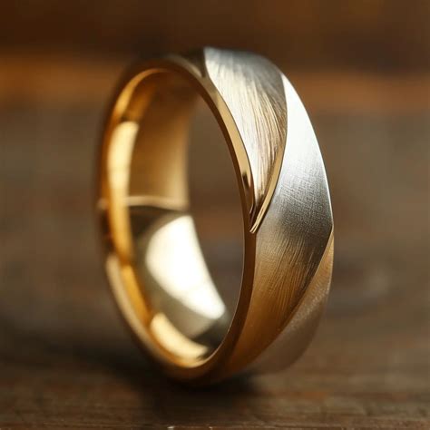 Men's Swirl Asymmetry Gold Band Ring – Customizable in Gold & Platinum ...