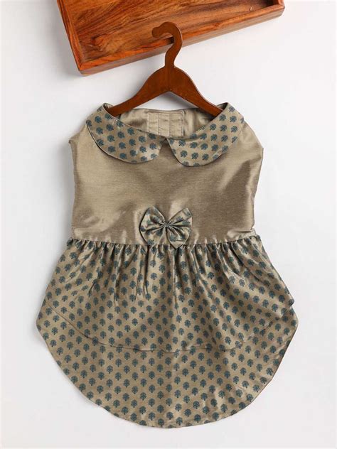 Dogs Chiku Printed Flared Frock With Bow | VASTRAMAY – vastramay