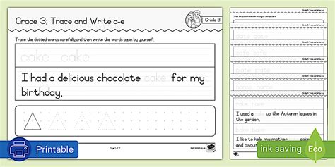 Grade 3 Trace and Write a-e