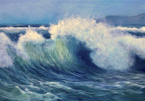'Refresh', Oil on canvas, 90x130cm | Ocean painting, Seascape paintings, Beach painting