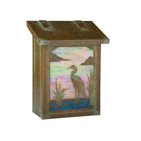 PatioPlus Blue Heron Vertical Mailbox, Champagne- Textured Black at ...