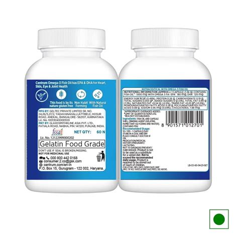 Buy Centrum Omega-3 Fish Oil 60 Capsules for INR 889.00 | Centrum