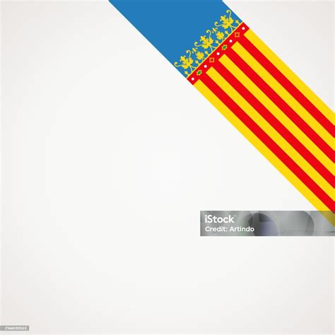 Corner Ribbon Flag Of Valencia Stock Illustration - Download Image Now - Comunidad Autonoma de ...