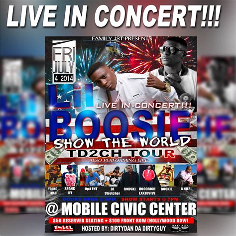 Lil Boosie Concert Lil Boosie, Thad, Civic Center, Promotional Design ...
