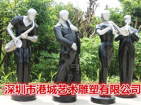 音乐元素玻璃钢吹拉弹唱弹古筝抽象人物雕塑像装饰品_港城雕塑-站酷ZCOOL