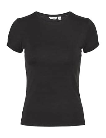 Buy VERO MODA Women Solid Black Lyocell Tencel Regular Fit T-Shirt at ...
