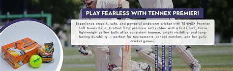 TENNEX Premier Soft Tennis Ball for Under Arm Cricket | Light ...