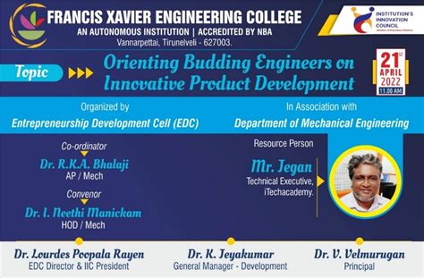 Workshop - Orienting Budding Engineers on Innovative Product ...