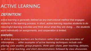 Image result for Active Learning Definition and Examples