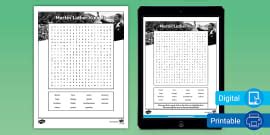 Martin Luther King Jr. Word Search for K-2nd Grade