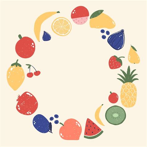 Vegetable fruits vector illustration design template | Premium Vector