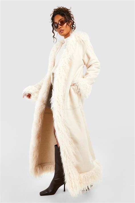 Tall Nep Suède Jas Met Faux Fur Zoom | boohoo