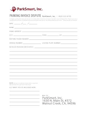 2017-2025 Form CA ParkSmart Parking Invoice Dispute Fill Online ...