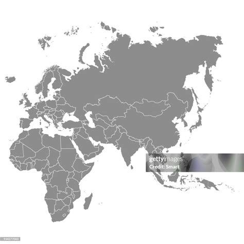 Black And White Map Of Europe And Asia