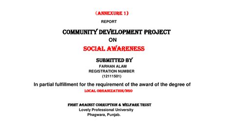 Main report cdp - ssss - (Annexure 1) REPORT COMMUNITY DEVELOPMENT ...