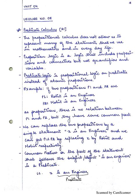 DSTL UNIT 03 PART 02 Predicate Logic - B.Tech CSE (2nd Year) - Studocu