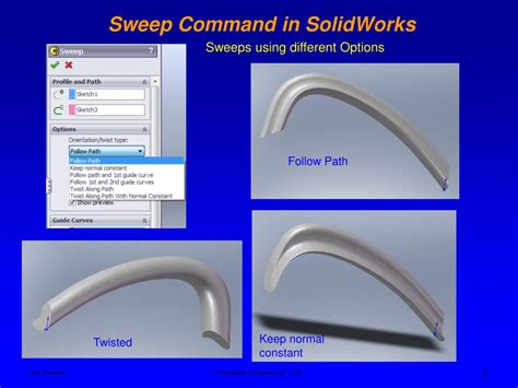 SolidWorks Example Sweep 的图像结果