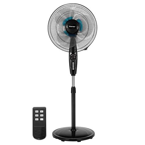 Buy COSTWAYPedestal Fan, 18-Inch Adjustable Height Fan, 3-Speed Digital ...
