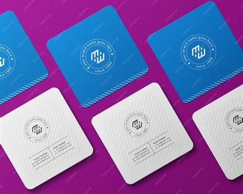 Premium PSD | Psd square business card mockup