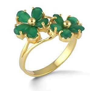 Buy Green Onyx Gold Plated Silver Ring_RingSize_16 at Amazon.in