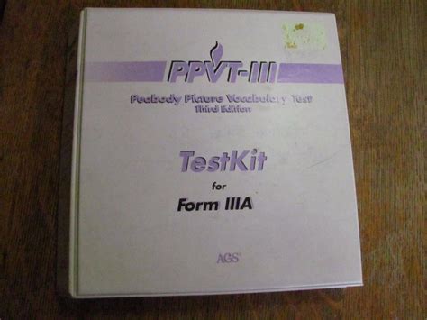 PPVT-III PEABODY PICTURE VOCABULARY TEST THIRD EDITION TEST KIT FOR ...