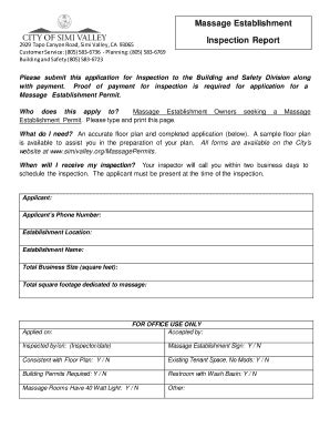 Massage Establishment Inspection Checklist - Fill Online, Printable ...
