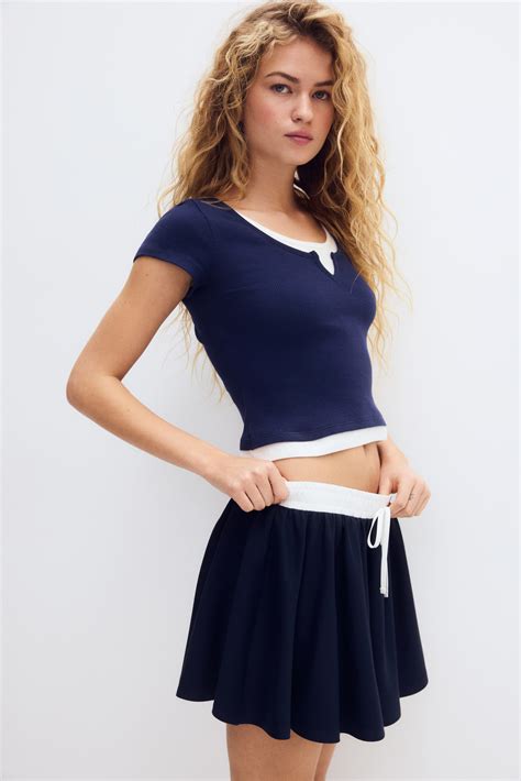 Women's Navy blue/White Layered top | H&M IN