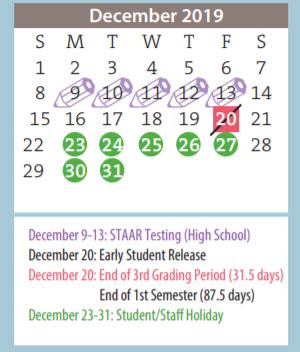 Travis Middle - School District Instructional Calendar - Amarillo Isd ...
