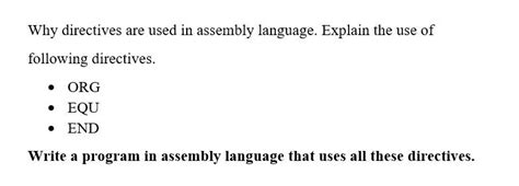 Image result for Assembly Language Program Using Directive Data