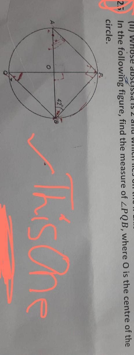 find the measure of angle pqb where O is the centre of the circle ...