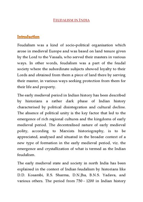 432559867 Feudalism Debate in India - FEUDALISM IN INDIA Feudalism was ...